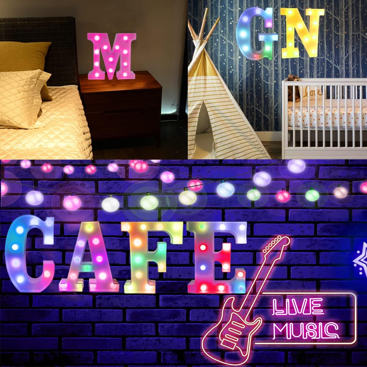 Light Up Colorful LED Marquee Letter lights, 18 Colors Changing Alphabet Letters Sign with Remote Timer for Night Light Girls Bedroom Wedding Birthday Party Lamp Christmas Home Bar Decor- Colorful Y