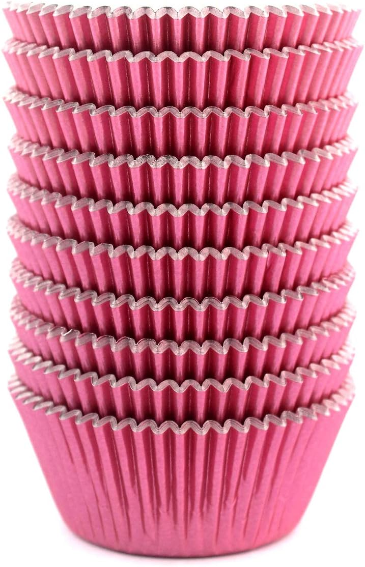 Eoonfirst Pink Foil Cupcake Case Liners Valentine's Day Baking Muffin Paper Cups 198 Pcs