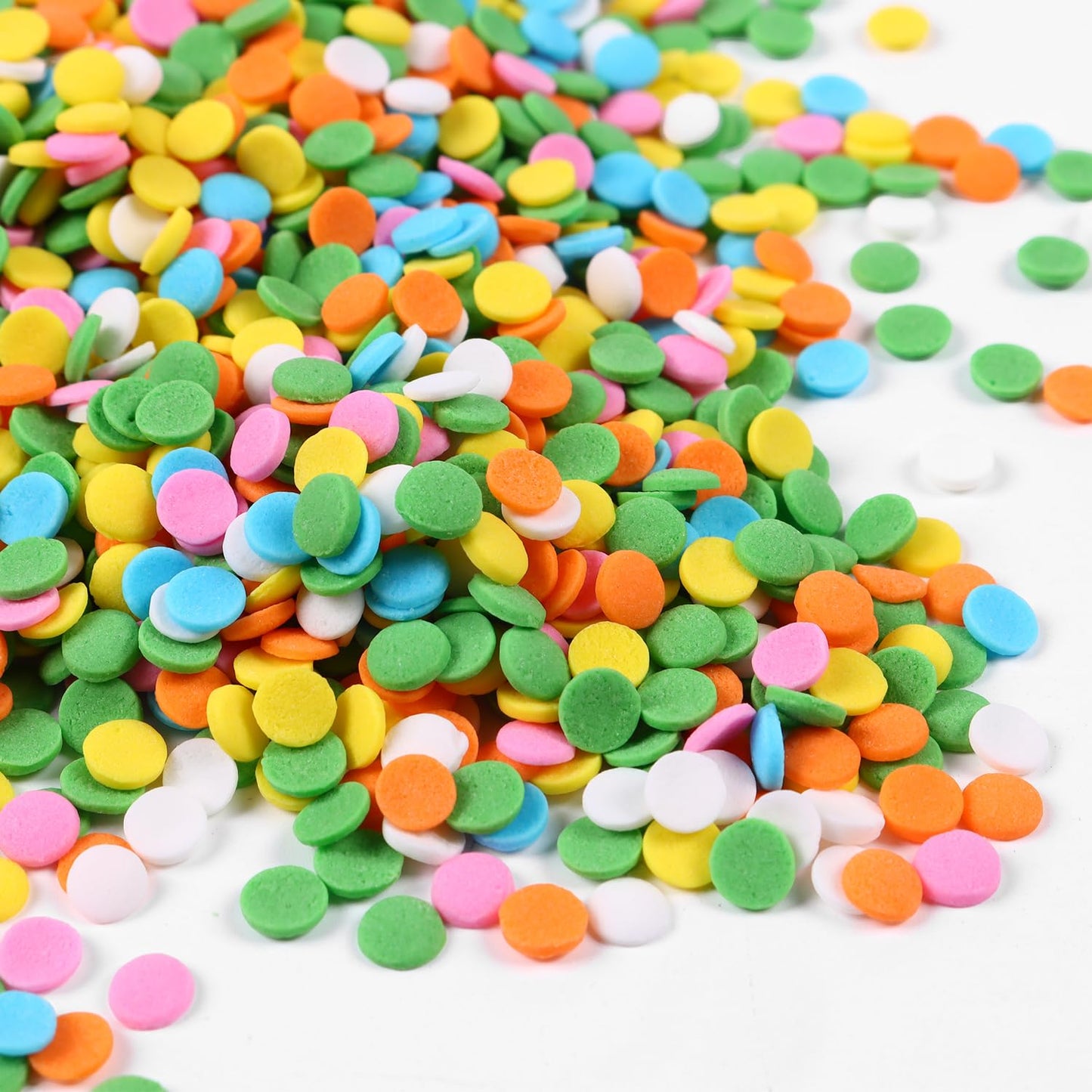 Edible Spring Confetti Sprinkles, Rainbow Sprinkles for Cake Decorating, Funfetti Sprinkles, Round Sprinkles for Spring Cupcakes, Cakes, Cookies, Ice Cream(120g/4.23oz)