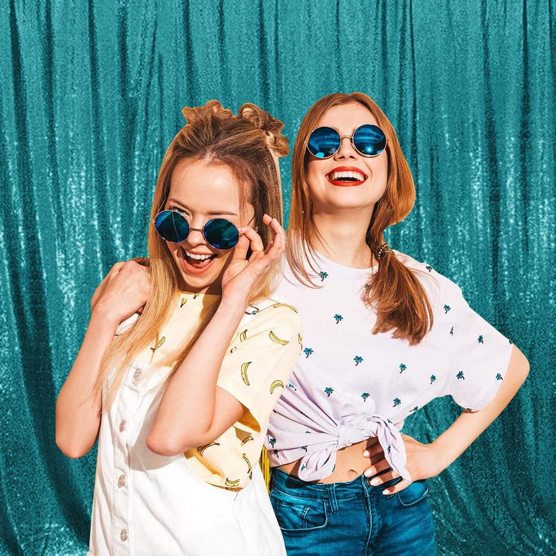 10Ft x 10Ft Teal Sequin Backdrop Curtain, Glitter Thick Not See Through Satin Sequin Background Drapes, Opaque Sparkly Backdrop Curtain, Sequin Backdrop for Xmas Thanksgiving Wedding Party Decor