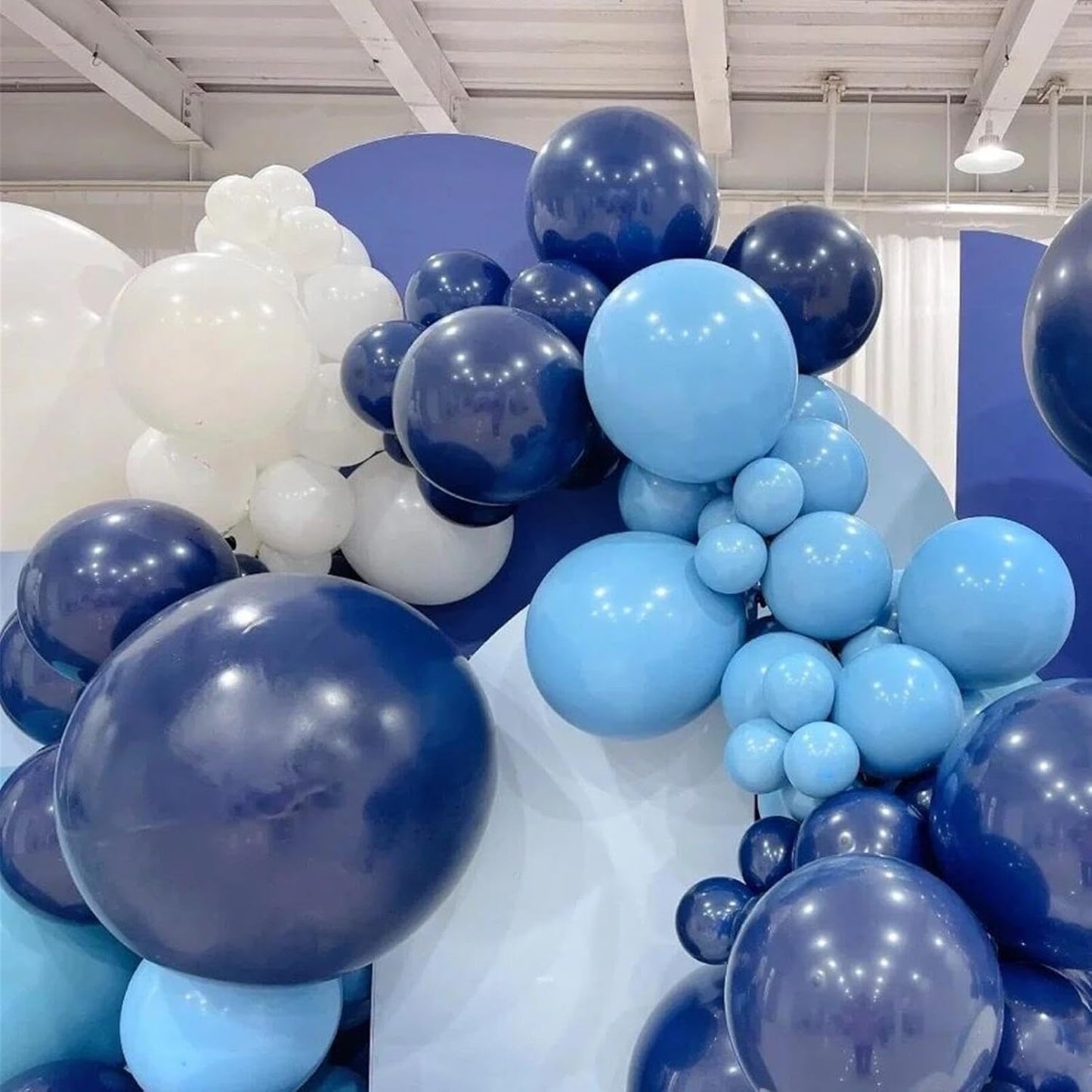 412pcs Navy Blue Balloons Garland Arch Kit 18 12 10 5 Inch Different Sizes Latex Balloons for Shower Christmas Birthday Festival Happy Blue Theme AnniversaryWedding Jungle Safari Decorations