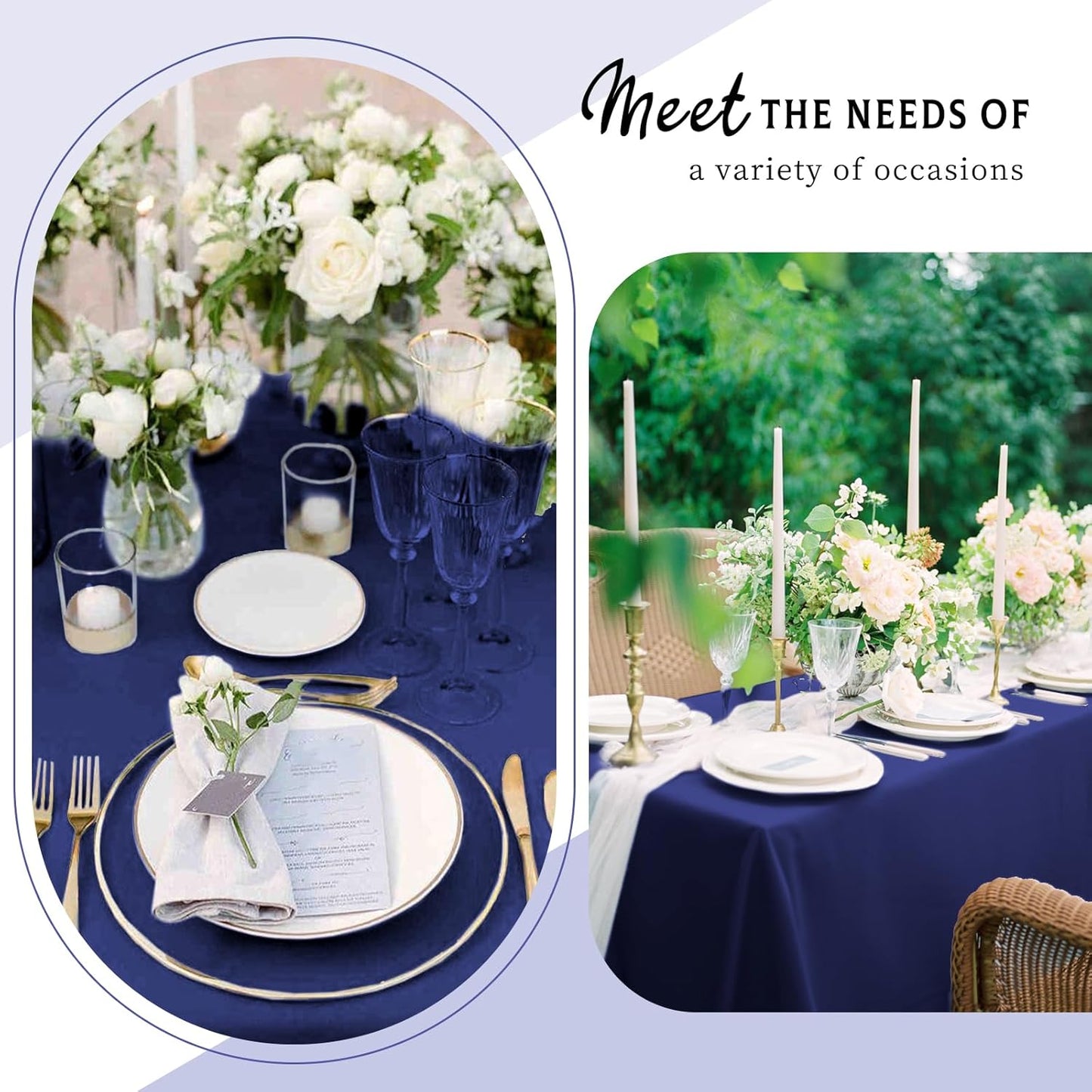 6 Packs Satin Tablecloth 57 x 108 Inch Navy Blue Rectangular Table Cloth Silk Tablecloth Smooth Fabric Overlay Satin Table Cover Decoration for Wedding Party Banquet Events