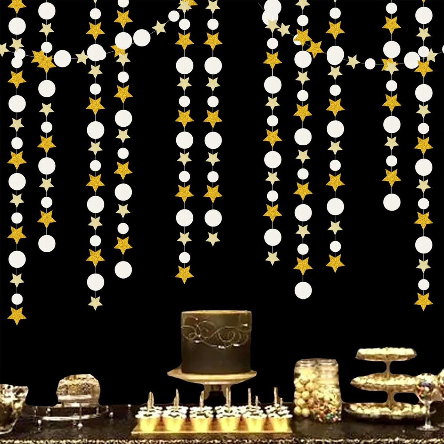 White-Gold Wedding Engagement Party-Decorations Garland - 52Ft Boho Anniversary Brunch Hanging Decoration Streamers Banner, Bachelorette Neutral Baby Bridal Shower Birthday Decor Panduola