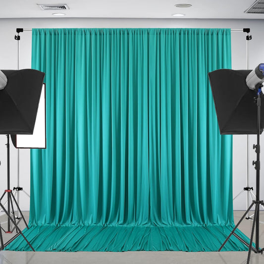 10 ft x 10 ft Wrinkle Free Turquoise Backdrop Curtain for Parties, Thick Polyester Teal Photo Backdrop Drapes,2 Panels 5ft x 10ft for Baby Shower Wedding Engagement Birthday Mermaid Party