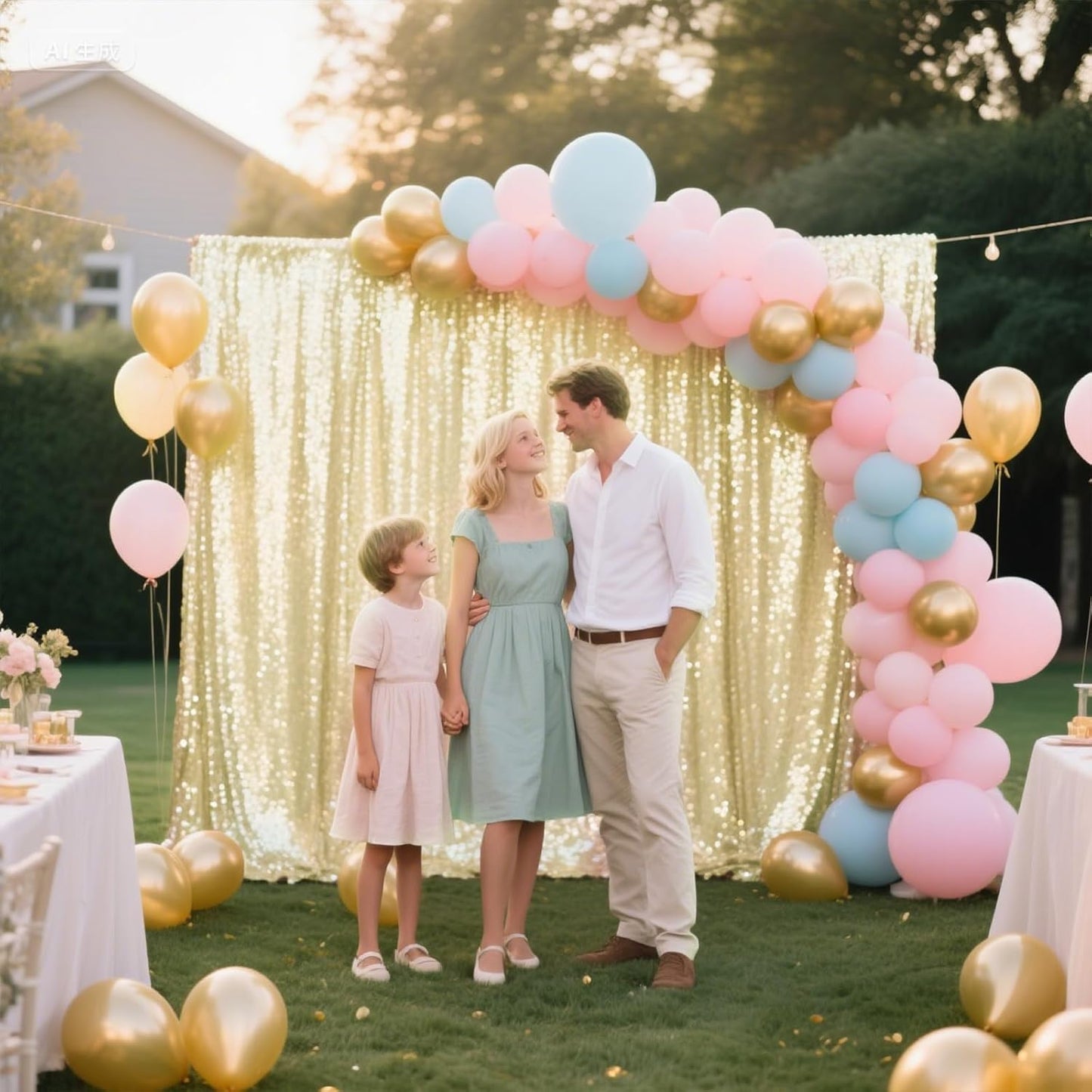 Champagne Sequin Backdrop Curtain 4 Pieces 2FTx8FT Glitter Photography Backdrop for Party Wedding Birthday Christmas Decorations