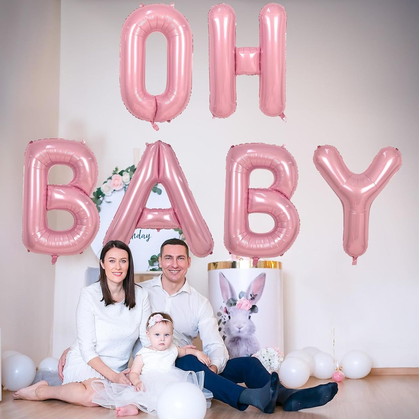 Giant Letter P Foil Name Balloon, Pastel Pink Inflatable Word Balloons P Alphabet Birthday Decor, 40 Inch Baby Pink A-Z Custom Letter Balloon for Girls Baby Shower Party Decoration Supplies