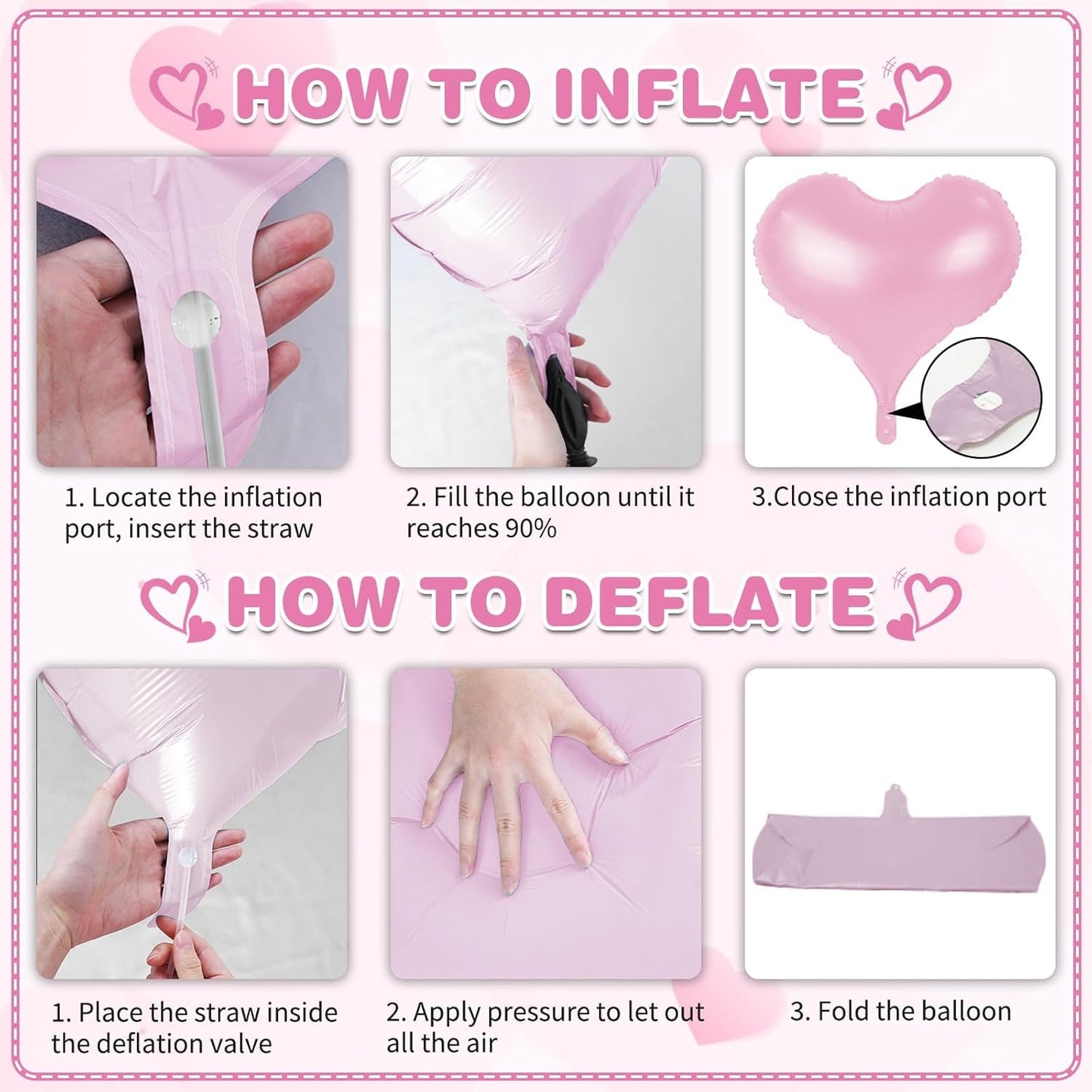 24 Inch Pink Blue Heart Balloons, Baby Pink Heart Shaped Foil Balloons,Pastel Blue Helium Balloon for Kids Gender Reveal Valentines Day Baby Bridal Shower Wedding Birthday Party Decorations