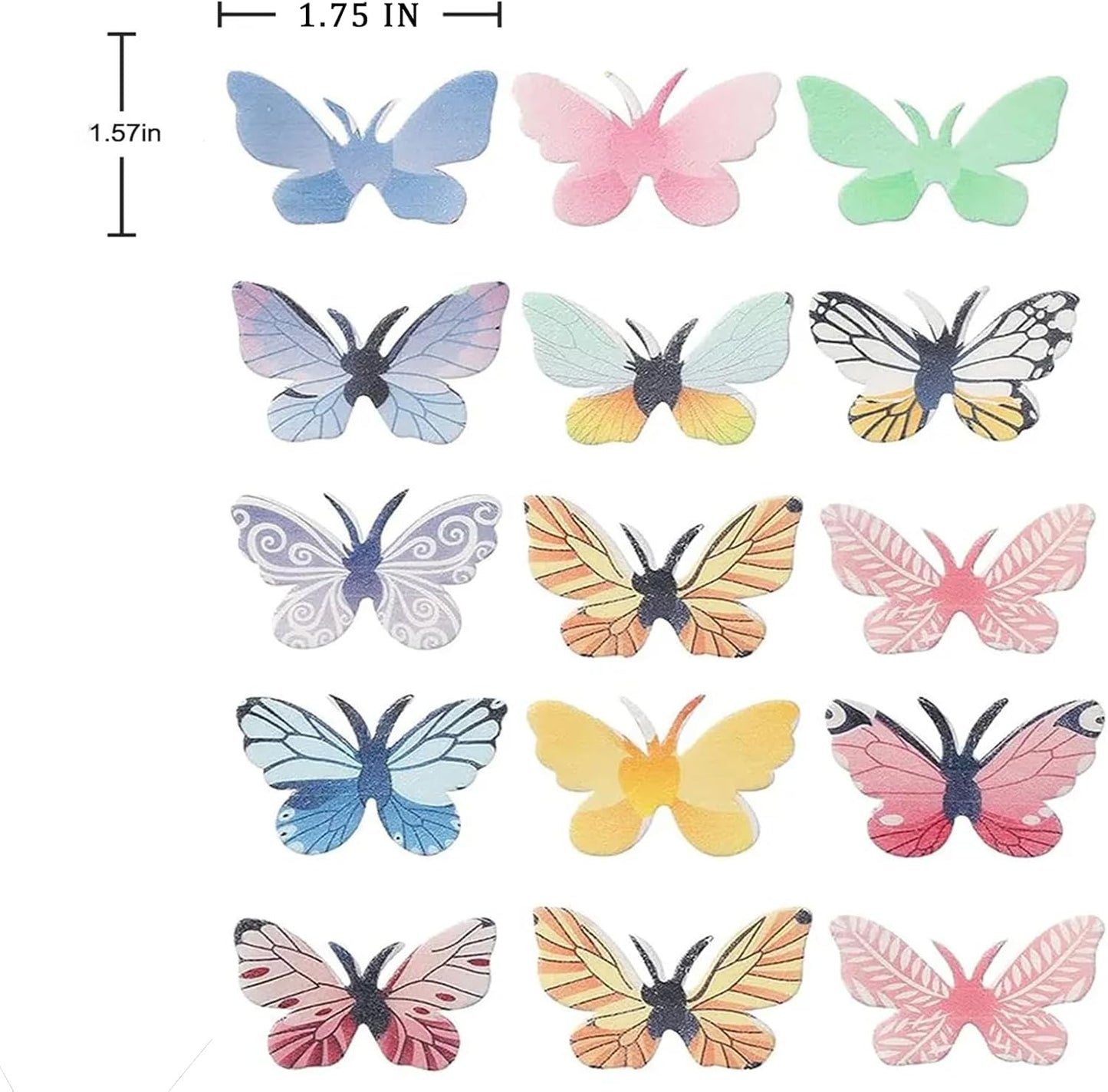 YOcity 72Pcs Edible Butterflies Cake Toppers Edible Butterfly Cupcake Toppers Wafer Paper Butterflies Edible Butterfly Cake Decorations for Wedding Birthday Party Cupcakes Decorating(Mix Color)