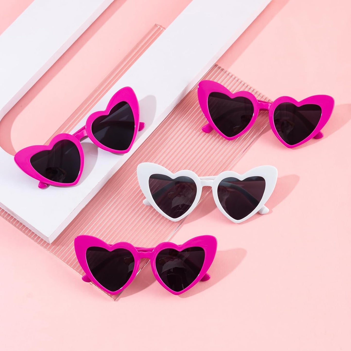 Bachelorette Party Favor Sunglasses 6 Pack,Retro Cat Eye Heart Sunglasses for Women,Bridesmaid Proposal Gifts