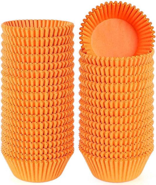 Caperci Standard Orange Cupcake Muffin Liners 500-Count, No Smell, Food Grade & Grease-Proof Paper Baking Cups (Orange)