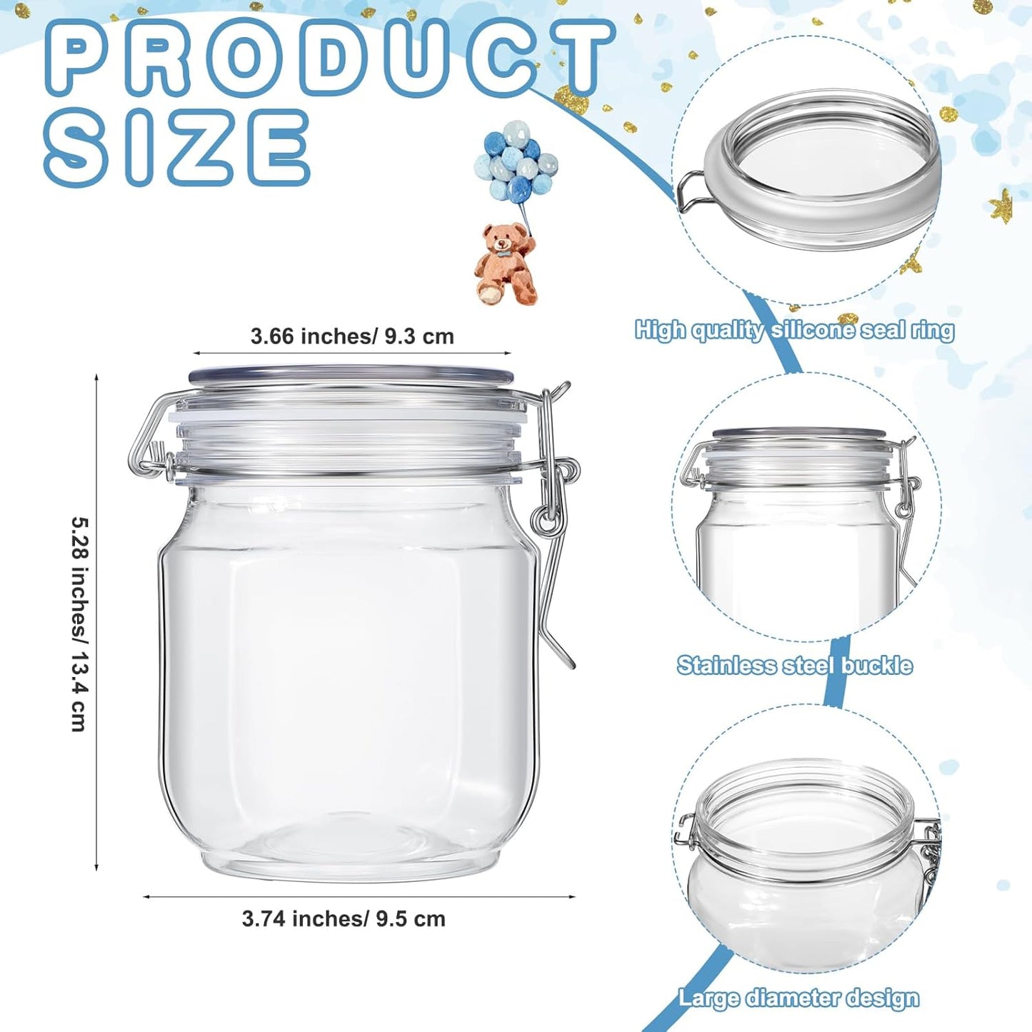 Roowest Baby Shower to Baby Advice Cards for New Parents to Be - Tip Jar Sign for New Parents 60 Parenting Advice Cards 10 HB Pencils 2 Cute Stickers 1 Pet Bottle for Guests Games(Blue Bear)