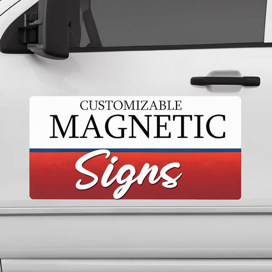 2 Pack (12in x 24in) Custom Car Magnets for Business - Personalized Magnetic Signs for Vehicles and Fridge. Custom Magnetic Signs for Cars, and Magnetic Solutions for Business Promotion.