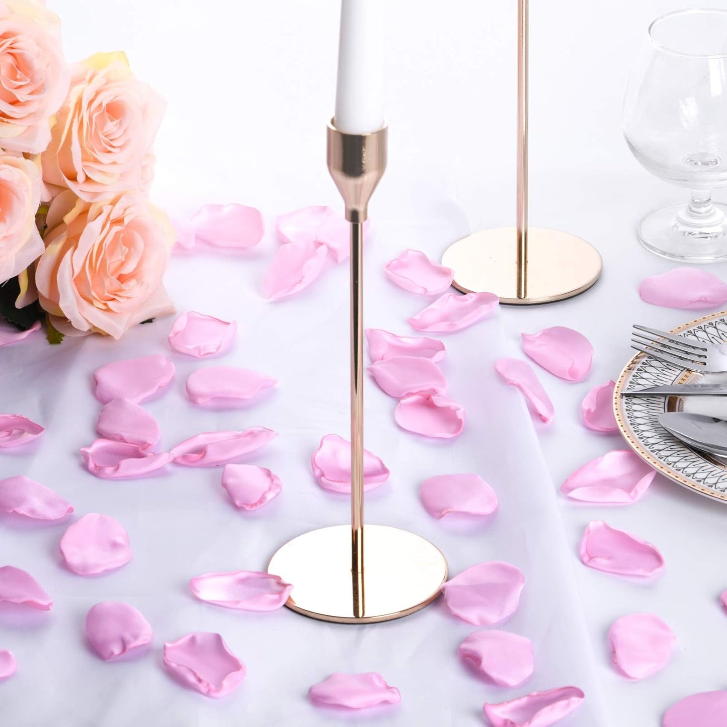 300pcs Silk Rose Petals Pink Artificial Flower Petals for Wedding Flower Girl Basket Table Centerpieces Party Favor Romantic Night Decoration -Pink