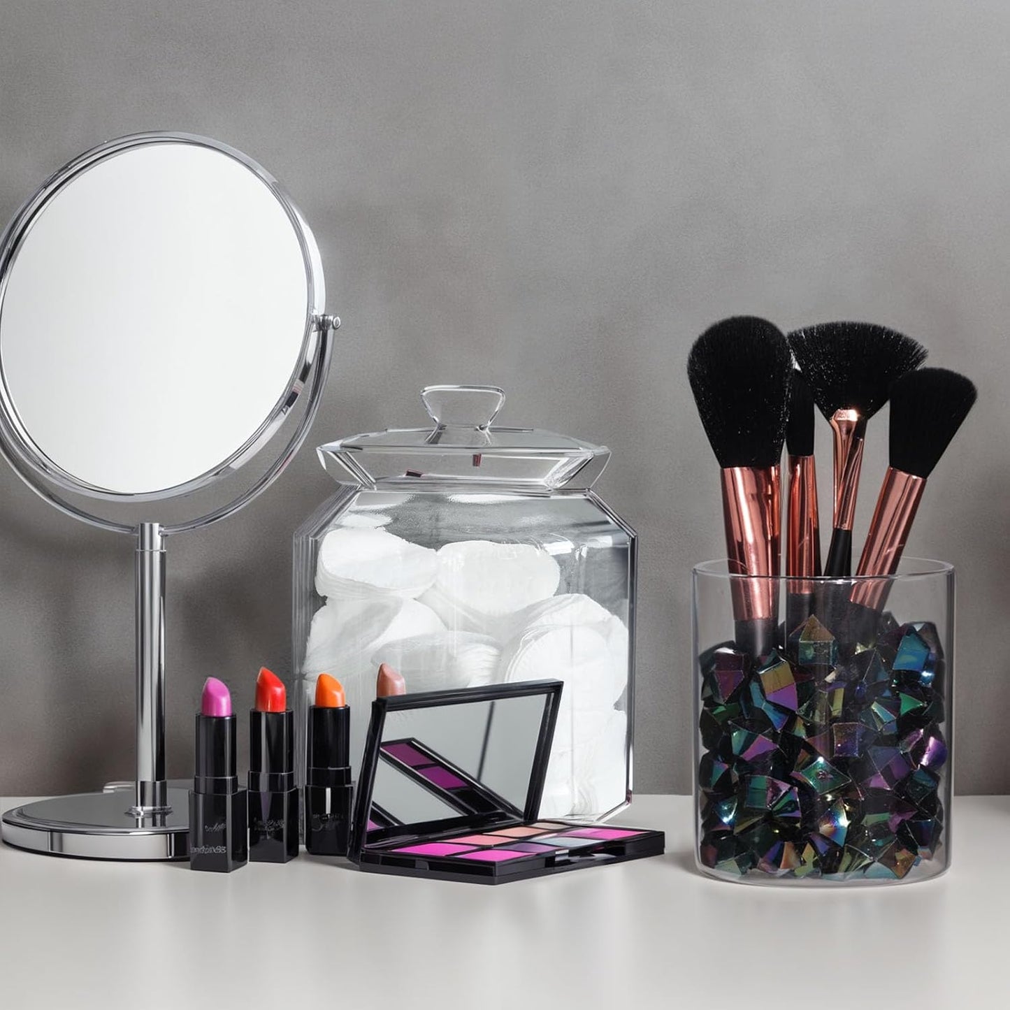 DomeStar 150PCS Iridescent Black Fake Ice, 2.5Cups Acrylic Gems Crystals Black Purple Rocks Diamonds Vase Centerpiece for Vase Fillers Party Table Scatter Wedding Food Display