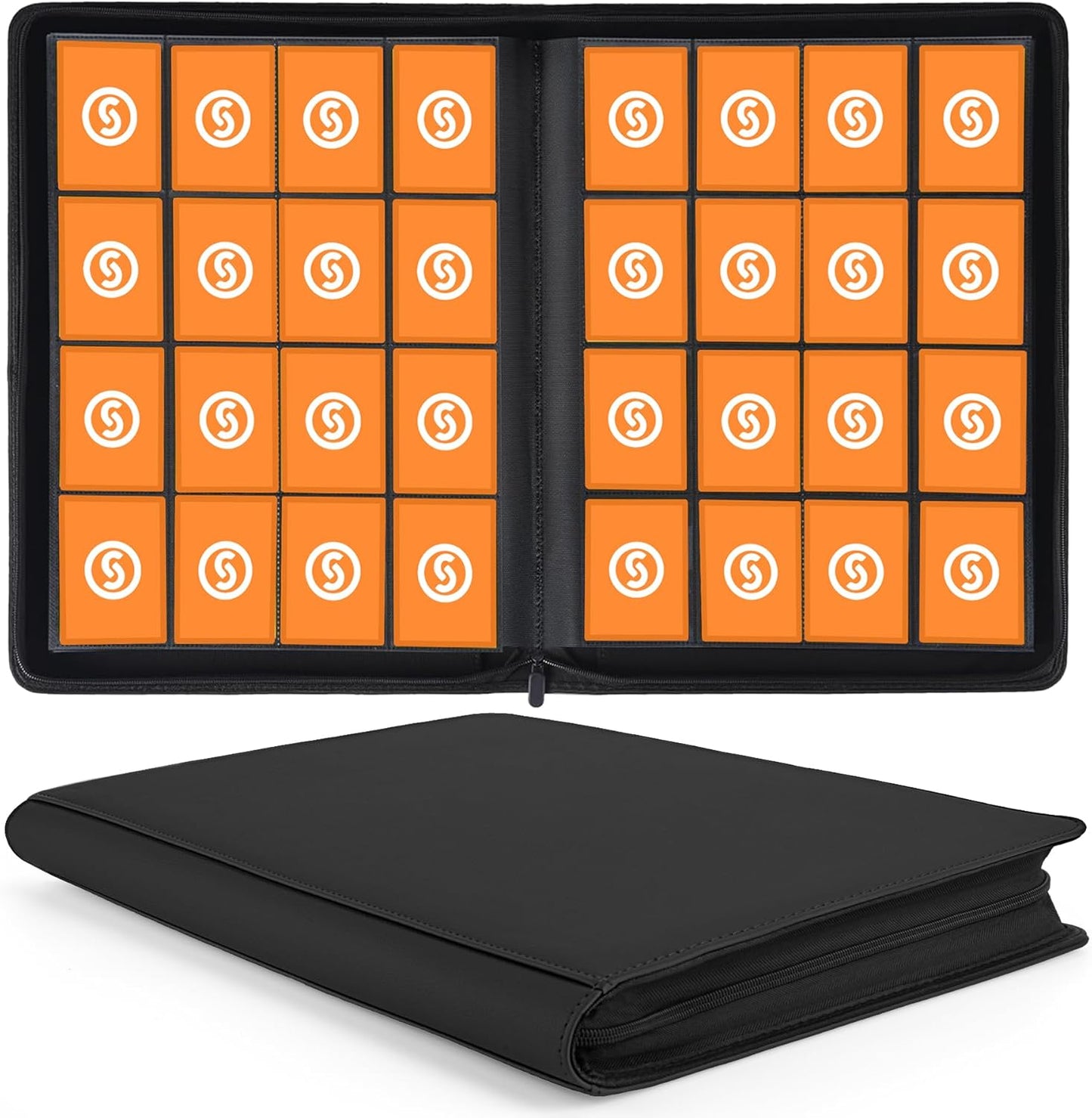 1000+ Pockets Trading Card Binder, Premium 16 Pocket Card Binder, Ringless Side Loading Collection Album Holder Folders for MTG, TCG, Game Cards & Sports Cards (Black)