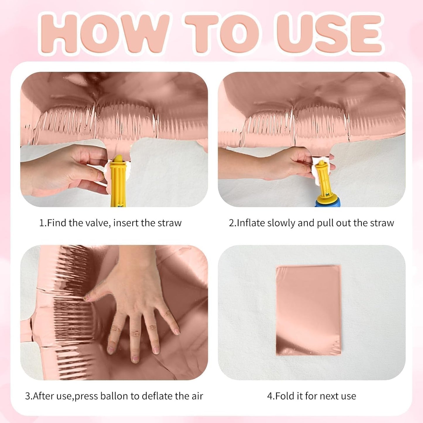 12 Pcs Heart Balloons, 18 inch Rose Gold Heart Shaped Balloons, Big Foil Helium Balloon, Love Balloon for Wedding Baby Shower Anniversary Backdrop Valentine Party Decorations