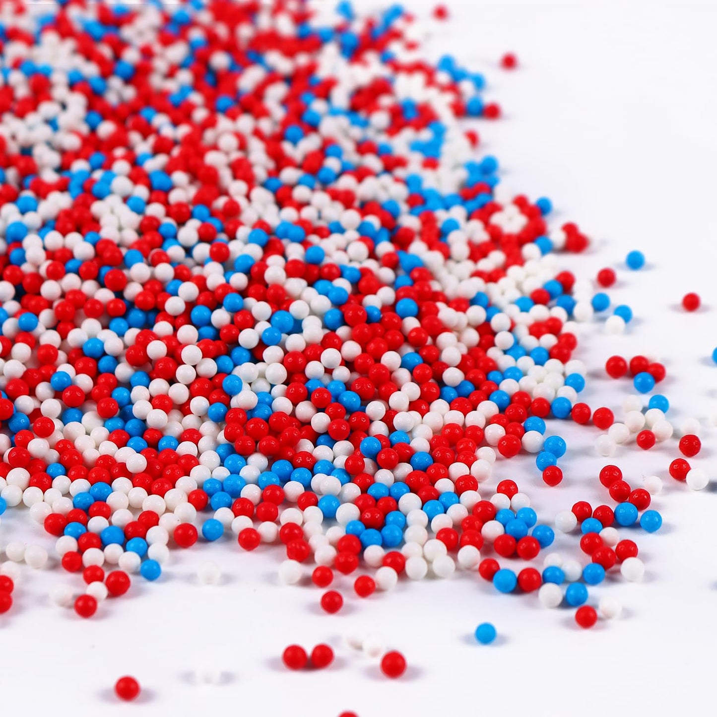 Edible Patriotic Nonpareils Sprinkles for Cake Decorating, Red White and Blue Sprinkles, 4th of July for Cupcakes, Cookies, Chocolate, Candy, and Ice Cream Topping(120g/4.23oz)