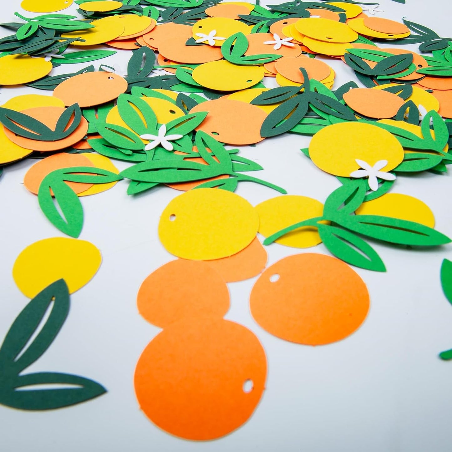 200 Pcs Little Cutie Baby Shower Orange Confetti - Citrus Confetti - Eucalyptus Scatter For Birthday Wedding Party Table Decoration Supplies