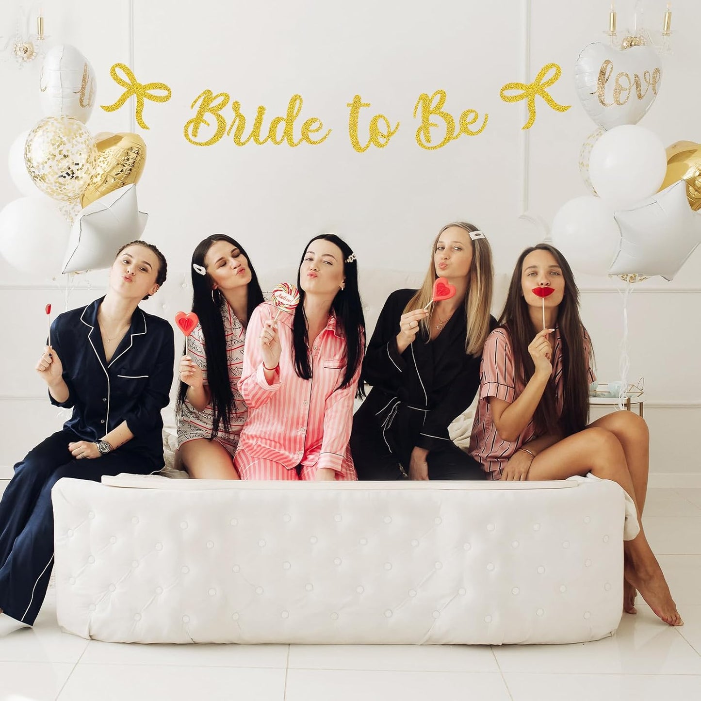 Bride to Be Banner, Gold Bride to Be with Bow Glitter Bachelorette Bridal Party Banner BRIDE TO BE Sign for Gold Bachelorette Bridal Shower Wedding Engagement Hen Party Decorations