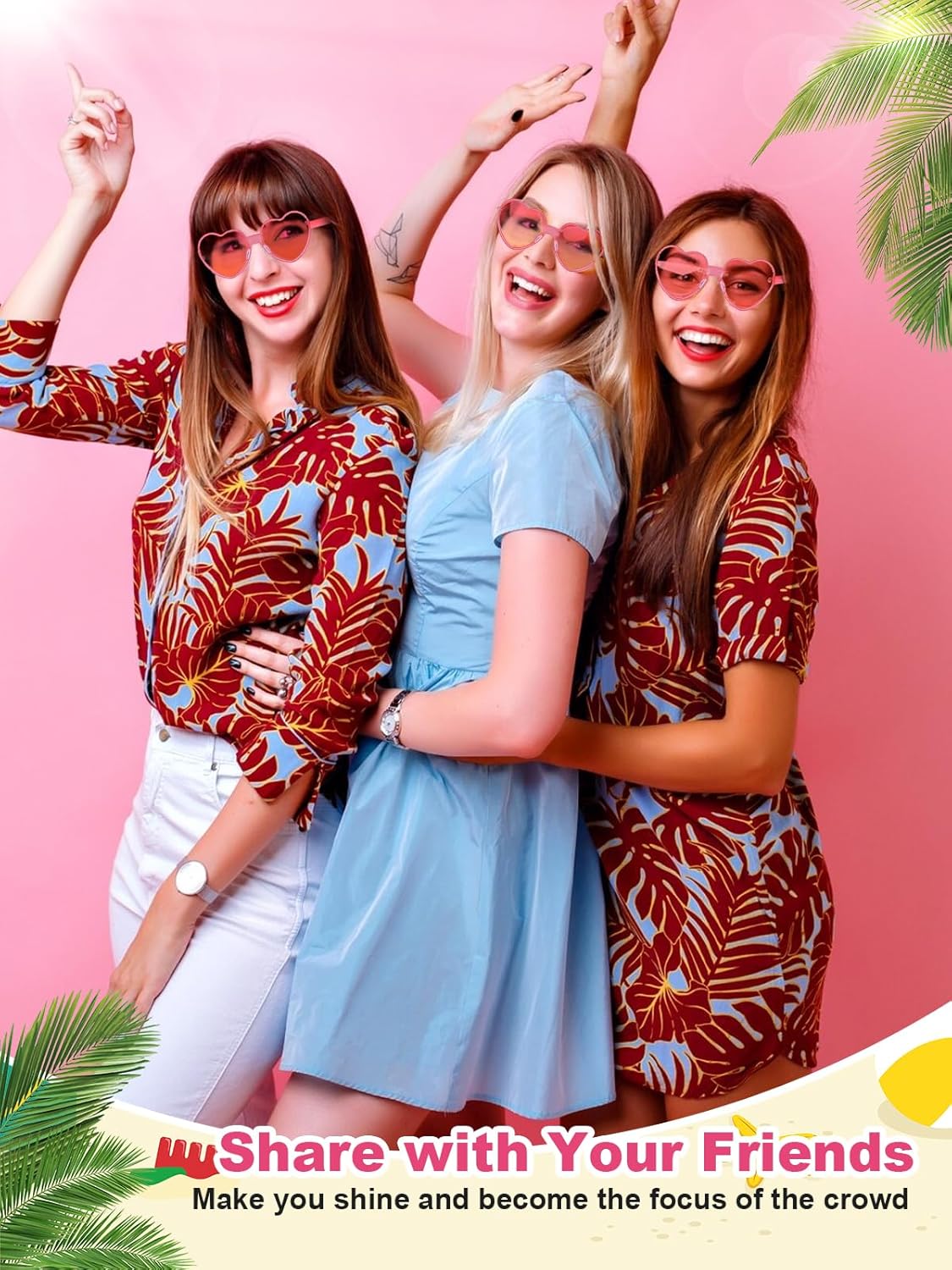 12 Pairs Heart Shaped Sunglasses for Women Colorful Glasses Fun Trendy Transparent Heart Sunglasses Party Favor (Gradient Pink Yellow)