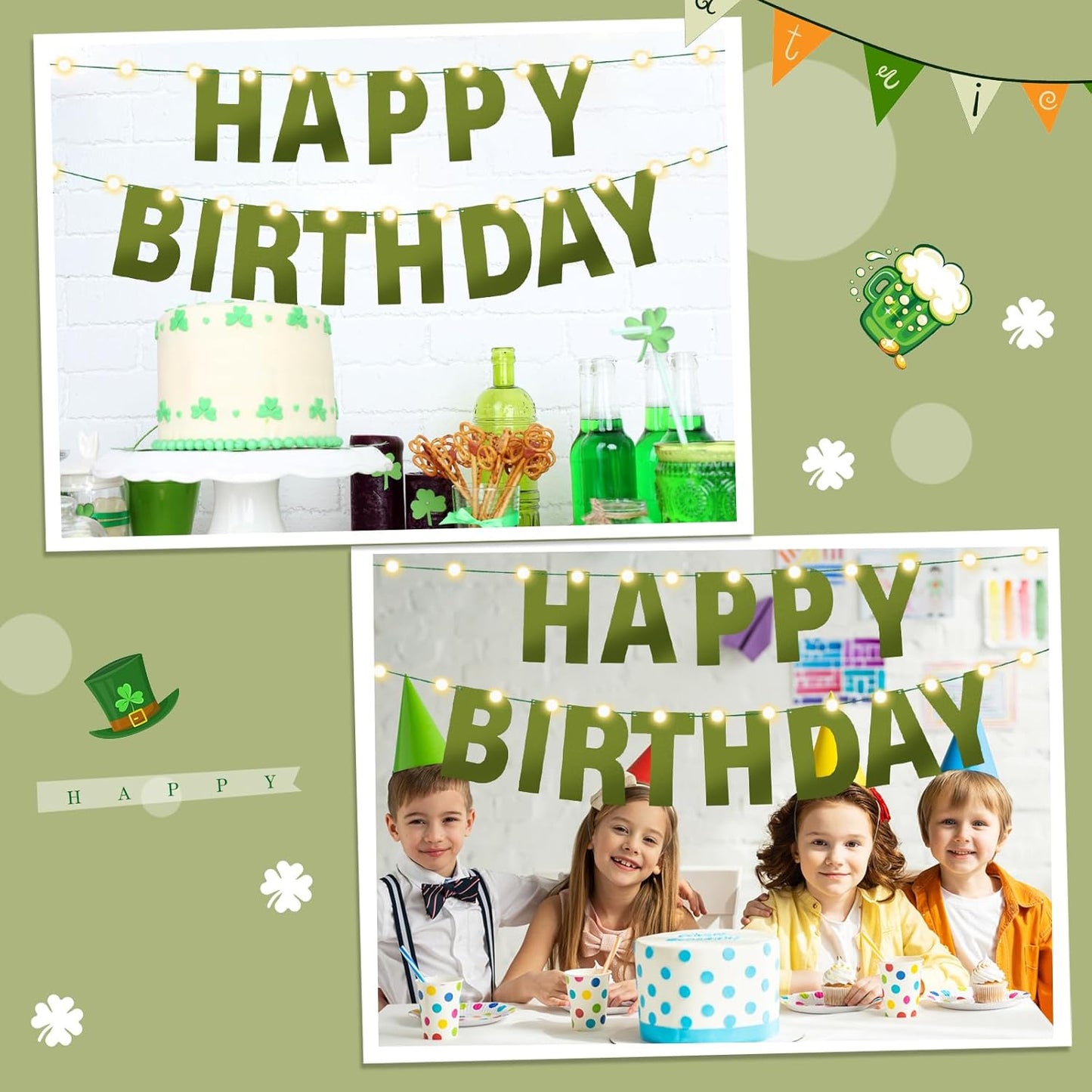 TaoBary 112 Pcs DIY Letter Custom Banner Glitter Customizable Banner Kit Including 107 Letters and Numbers 3 Rope for Valentine Birthday Party(Bright Green)