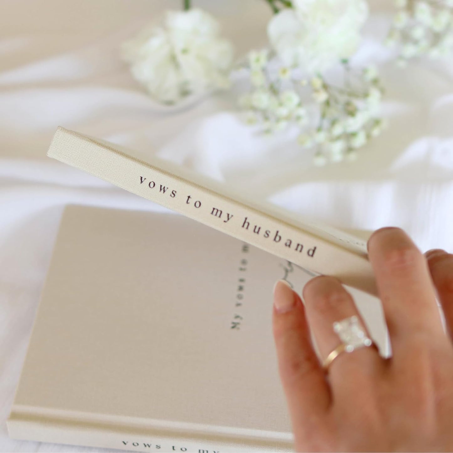 Wedding Vow Books His and Hers - 2 Pack Personalized His & Hers Book - Linen Hardcover Bride and Groom Notebook for Ceremony Vows - Bookmark & Lined Pages - Renewal & Wedding Must Haves