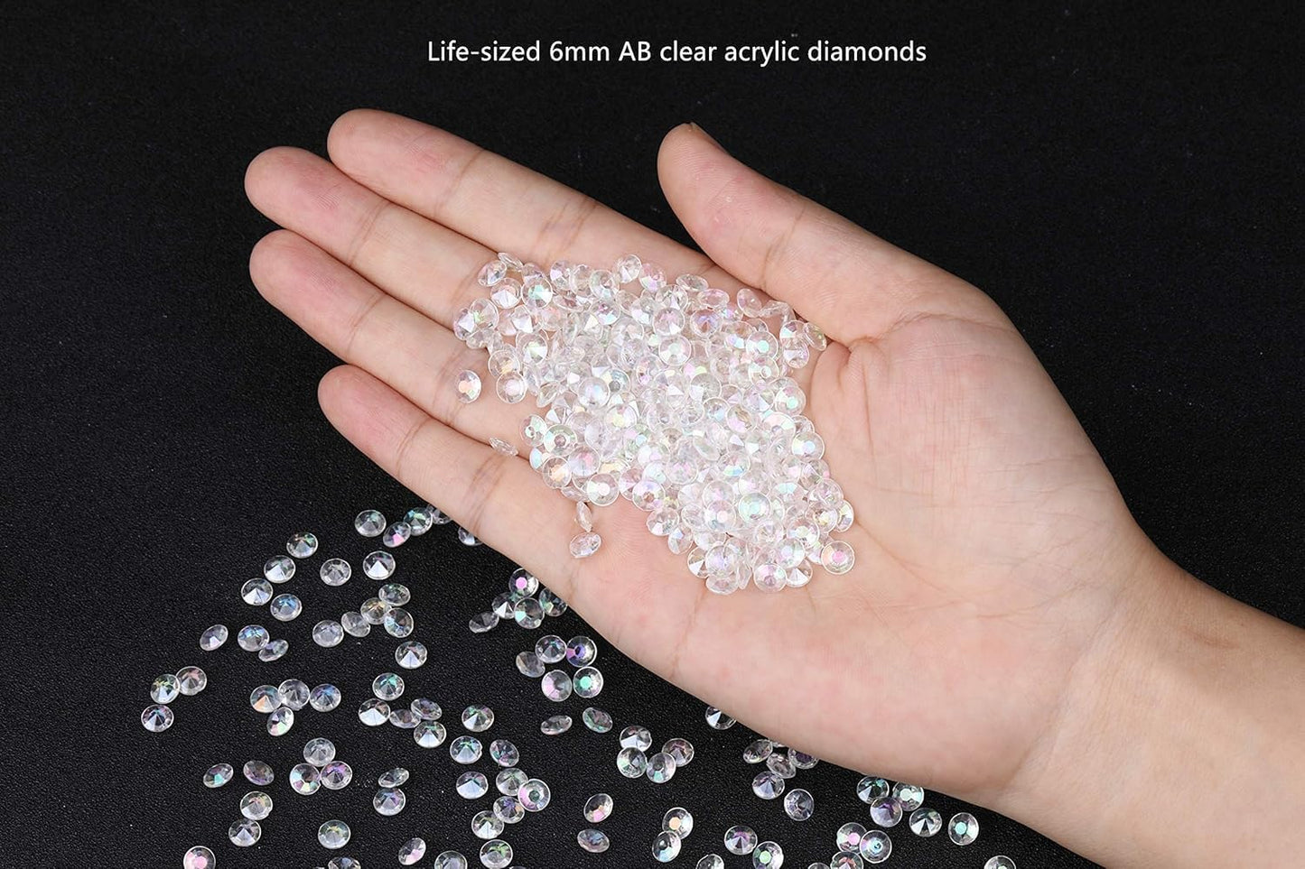 5000 pcs/Pack Wedding Table Scatter Confetti Crystals Acrylic Diamonds 6 mm Rhinestones for Wedding, Bridal Shower, Vase Beads Decorations (6mm, RoyalBlue)