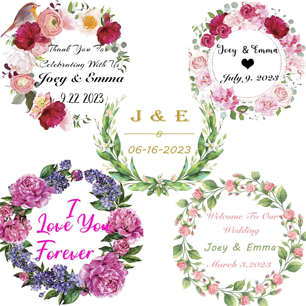 150 Pack Custom Stickers Personalized Stickers Labels for Business Logo Customized Vinyl Stickers for Wedding Favors Birthday Baby Bridal Shower Make Your Own Stickers 1 Inch-10 Inch