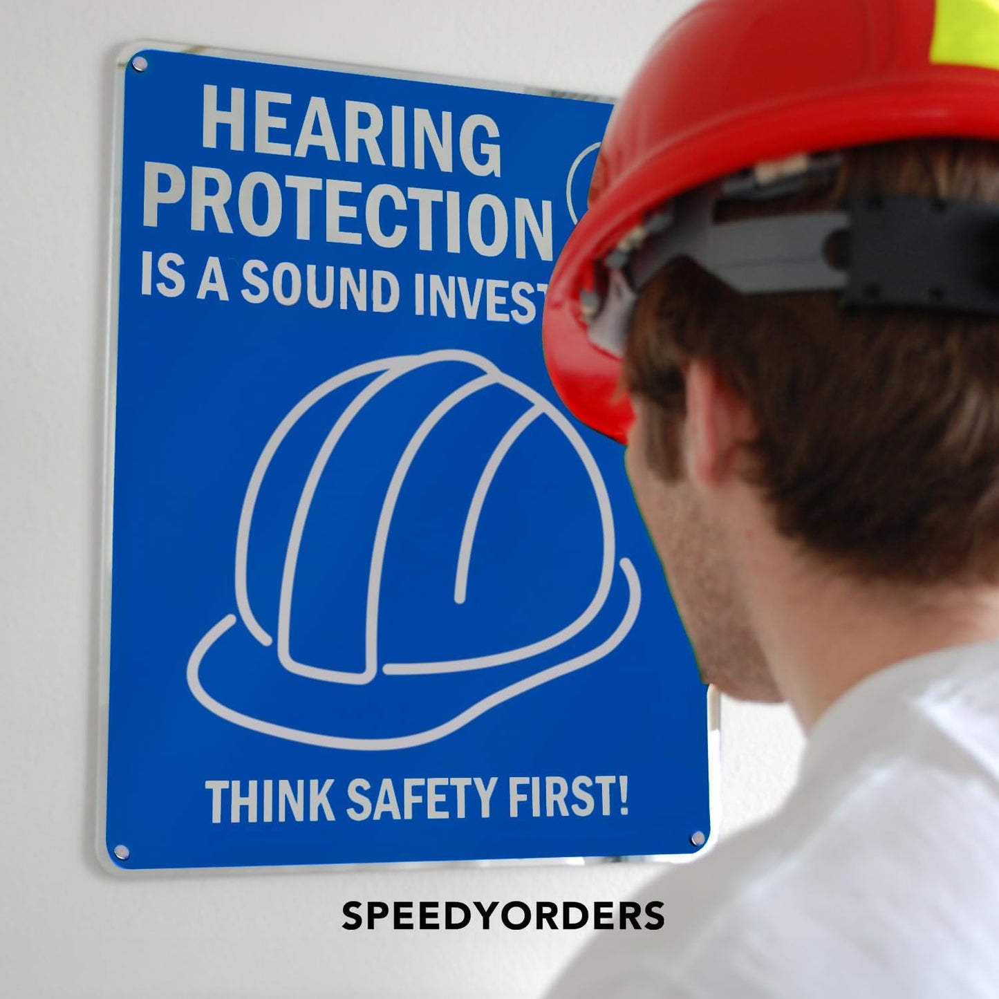 Custom Metal Signs, Personalized Aluminum, Customized Safety, Business Signs, Waterproof Outdoor, White Aluminum (Blue Background, 12x8 In)