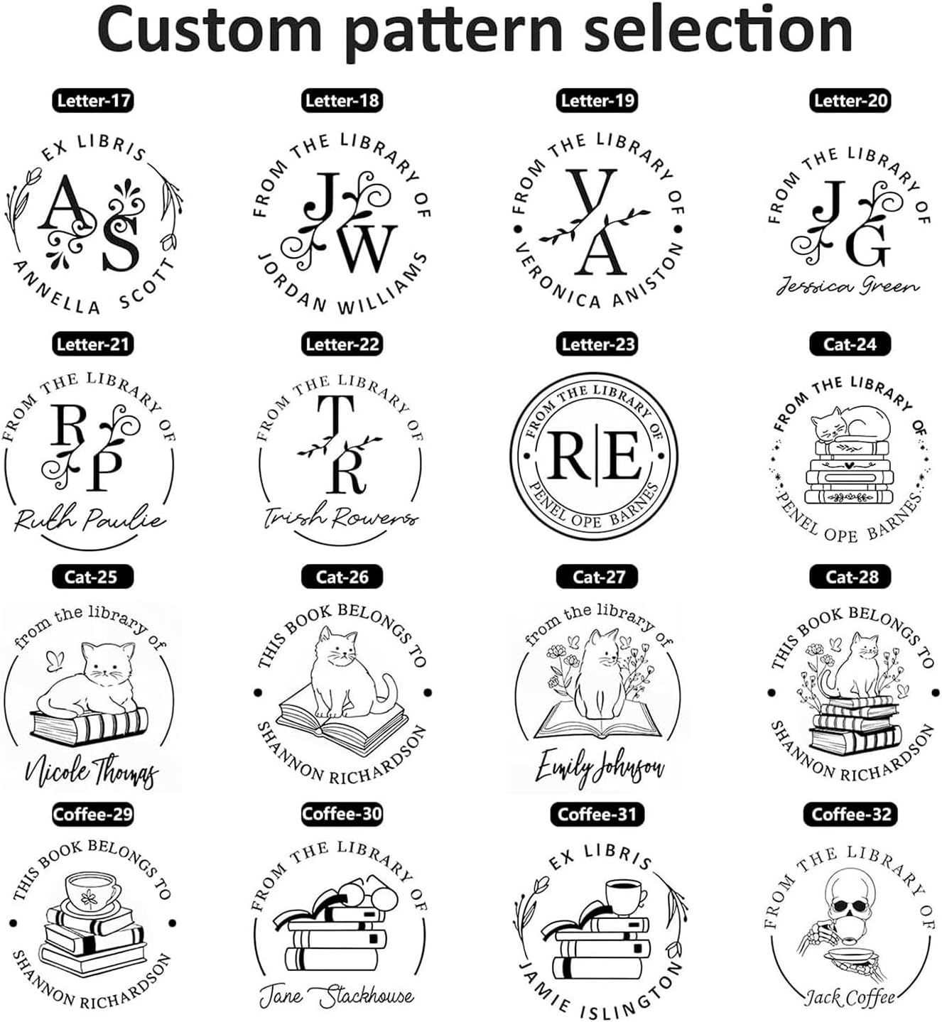 Personalized Book Embosser - Custom Library Stamp, Personal Gifts for Book Lovers, Readers, Teachers (Star-03)