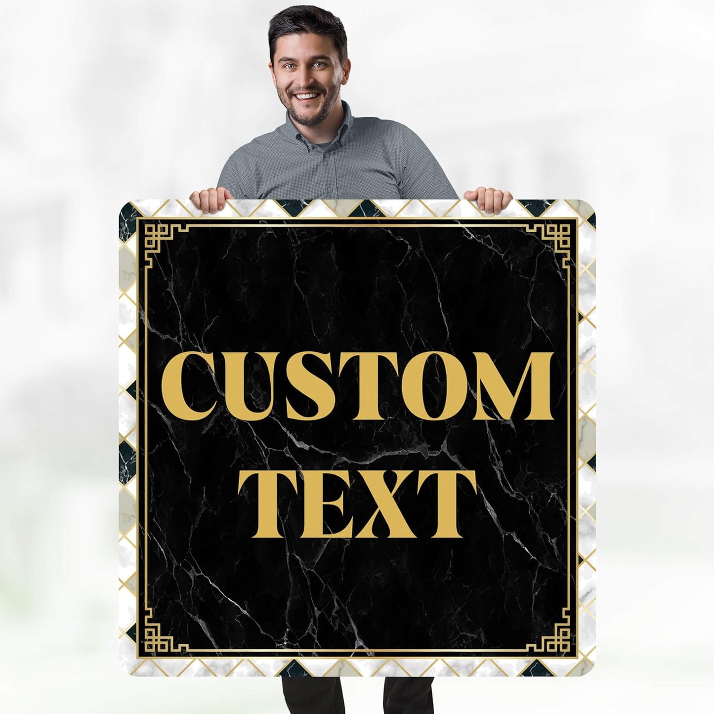 Custom Sign, Custom Street Sign, 11 Font Colors, 13 Font Styles, 4 Hole Options, 22 Sizes, 36x36 Inches, Rust Free DiBound, Fade Resistant, Made in USA by My Sign Center (Marble Tile)