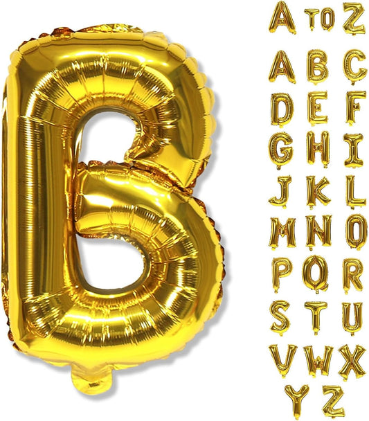 Foil Letter Balloons 40 Inch, Big Alphabet B Word Balloons, Large Self Inflating Name Balloon Letters Gold Decor, Helium Custom Letter Balloons for Women Birthday Party Anniversary Decoration Supplies