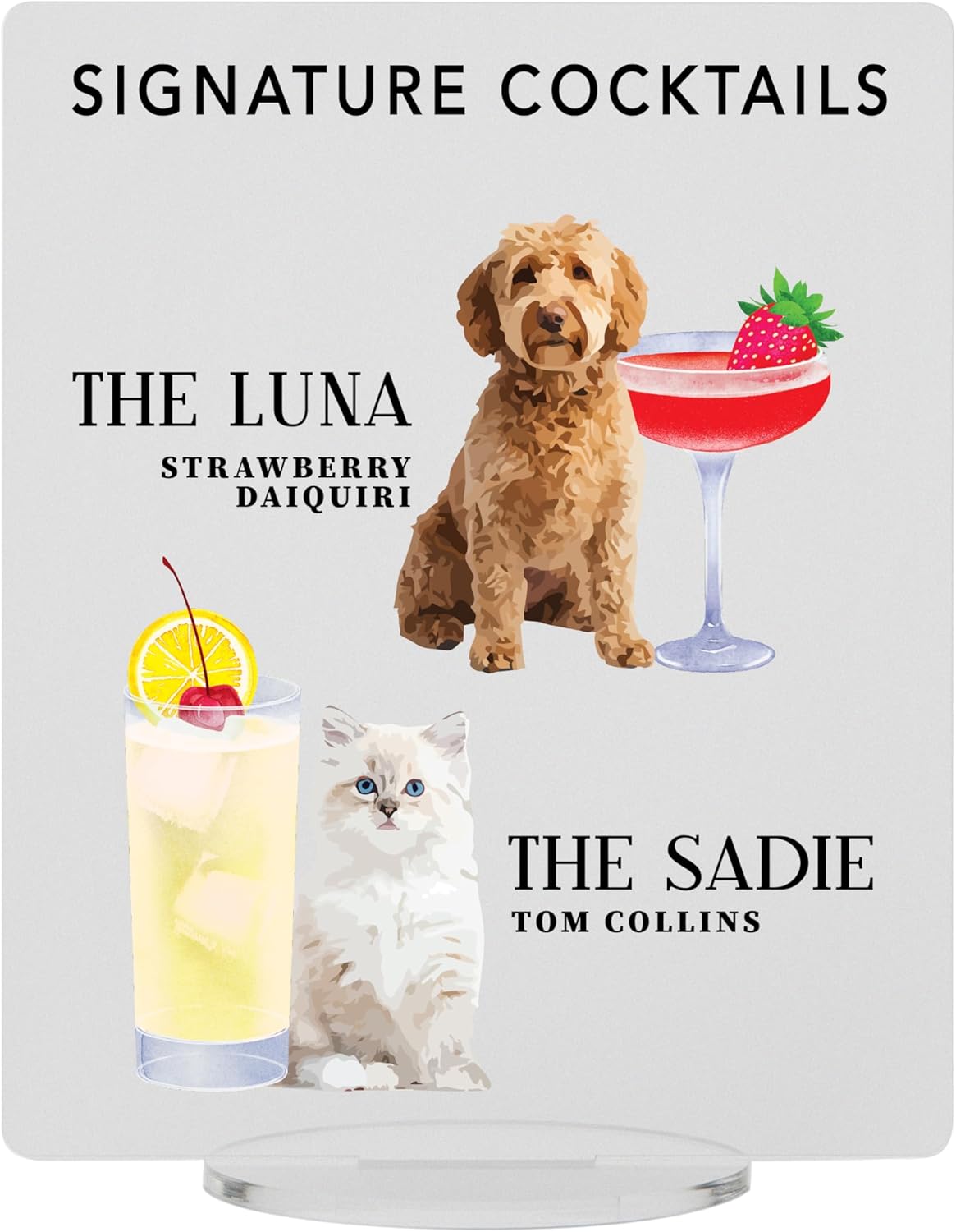 Pet Signature Drink Wedding Signs