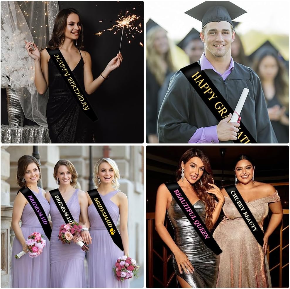 Blank Sash 16 PCS Sashes DIY Satin Sash Chair Sashes Scout Sash President Sash Senior Sash Scout Sash Wedding Party Sash