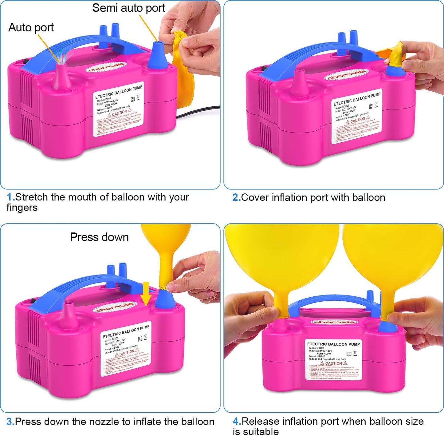 Chamvis Balloon Arch Kit and Electric Balloon Pump, 7.4ft Balloon Arch Stand with Base - for Wedding Baby Shower Birthday Party Decorations