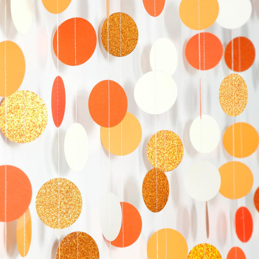 Boho Orange-Beige Baby-Shower Party-Decorations Streamers - 52Ft Neutral Birthday Hanging Paper Garland Banner,Fall Autumn Thanksgiving Rustic Wedding Bridal Classroom Supplies Backdrop Decor Hugtmr