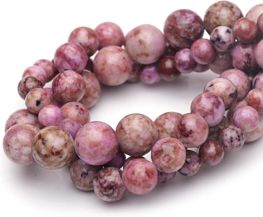 10mm Natural Stone Beads for Jewelry Making,Pink Imperial Turquoise Polished Smooth Round Gemstone Beads for Bracelet Necklace 15 Inch