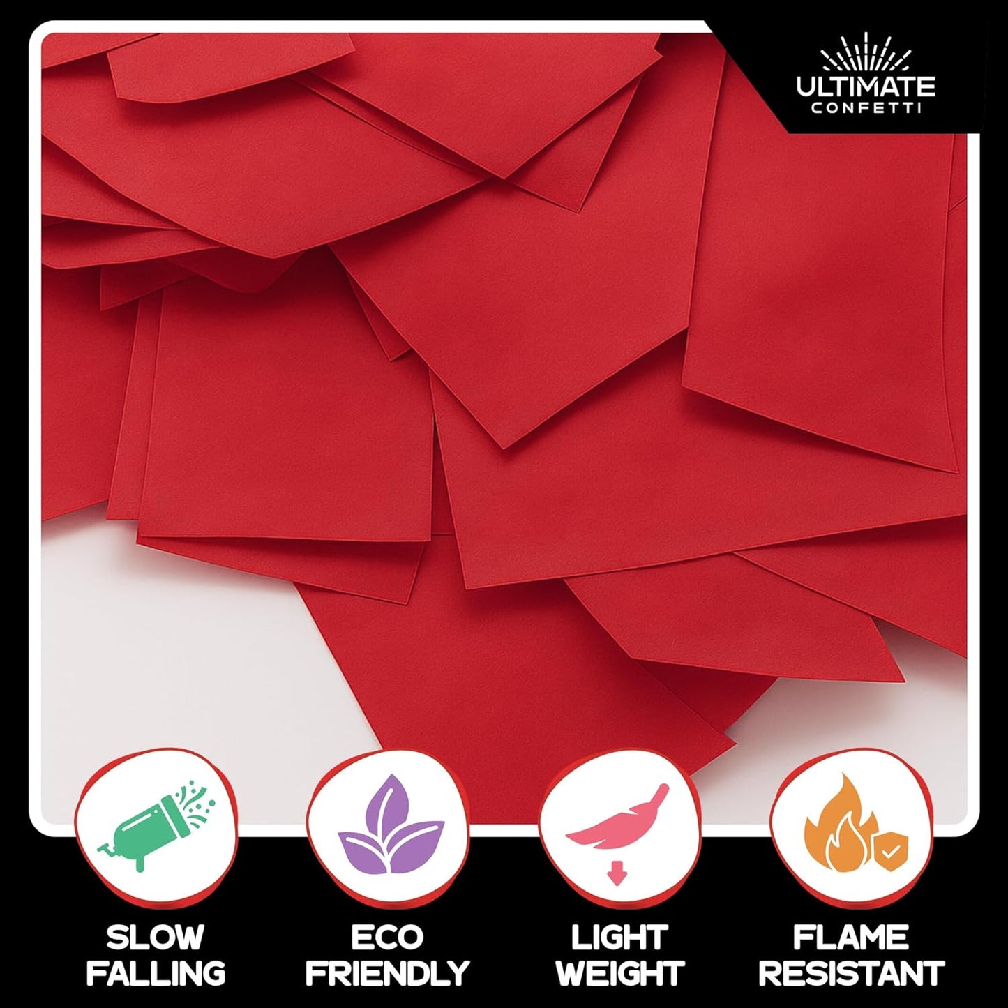 Ultimate Confetti, Red Biodegradable Confetti - Rectangular Tissue Paper Confetti for Cannon and Launcher use – Best for Gender Reveal, Live Parties, Concerts and Weddings - 20 lb, 320 oz