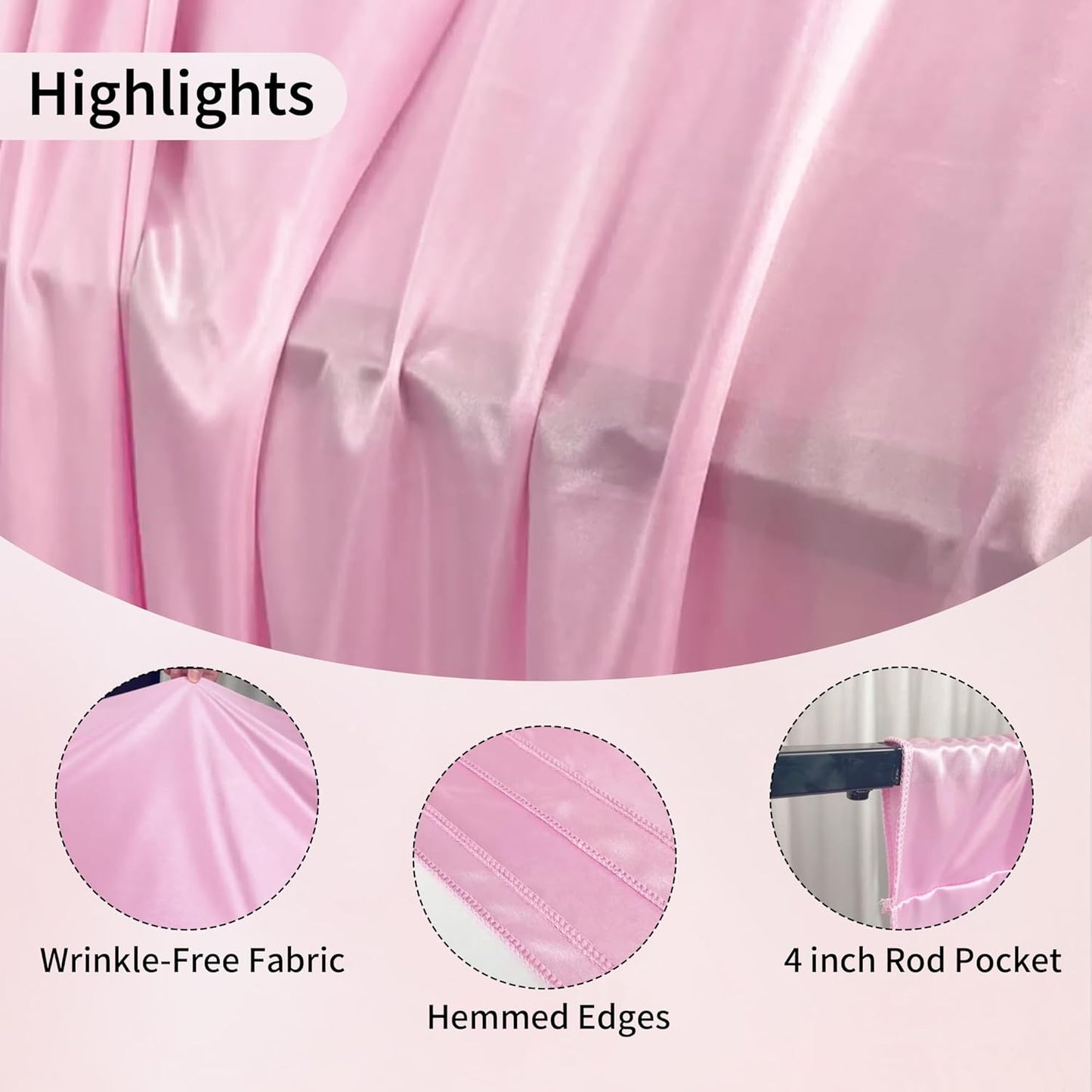 40x10ft Backdrop Curtains for Parties, 8 Panels 5x10ft Curtains Photography Drapes Rod Pocket Curtain Backdrop for Birthday Wedding Baby Shower Home Decor