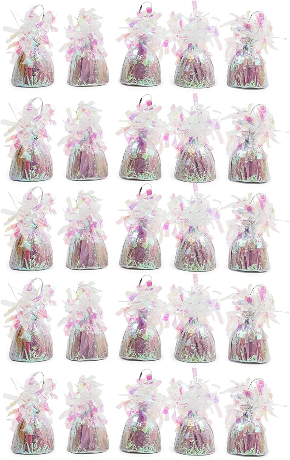 BLUE PANDA Holographic Balloon Weights - 6 oz, 4.5 in, 15 Pack - Iridescent Balloon Table Centerpiece & Anchor Weights for Party Decor