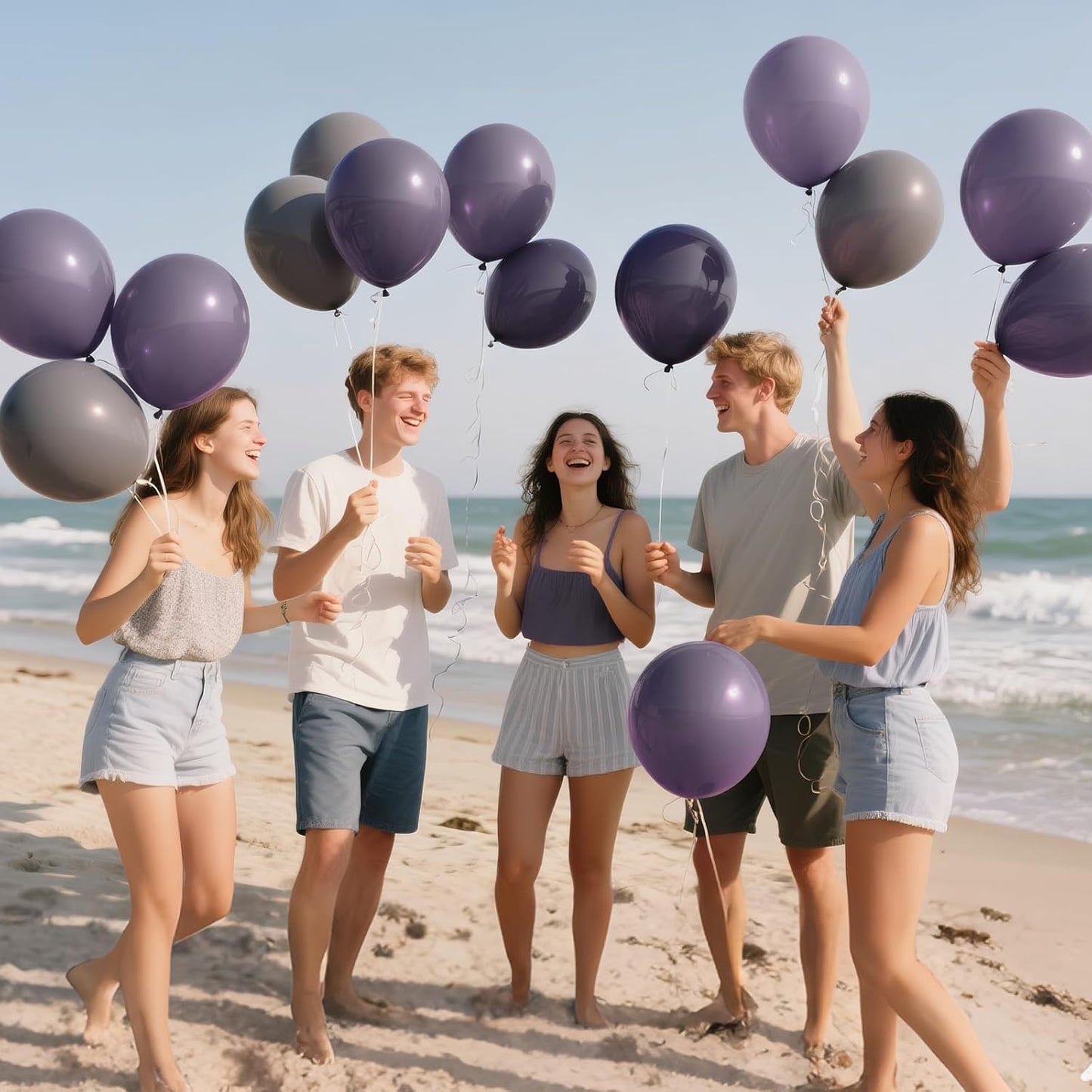 110pcs Dusty Purple Balloon 12 Inch, Dusty Purple Latex Balloons for Birthday Party Baby Shower Wedding(with 2 Ribbons).