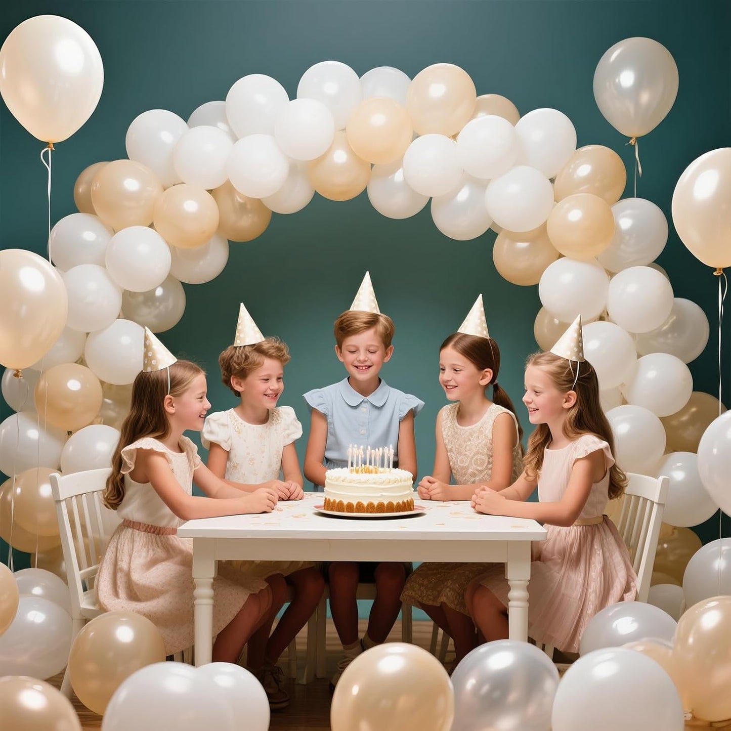 KAWKALSH Sand White Balloon 12 Inch, 110pcs Latex Party Balloons Helium Bright Color for Birthday Baby Shower Wedding Party Supplies Arch Garland Decoration