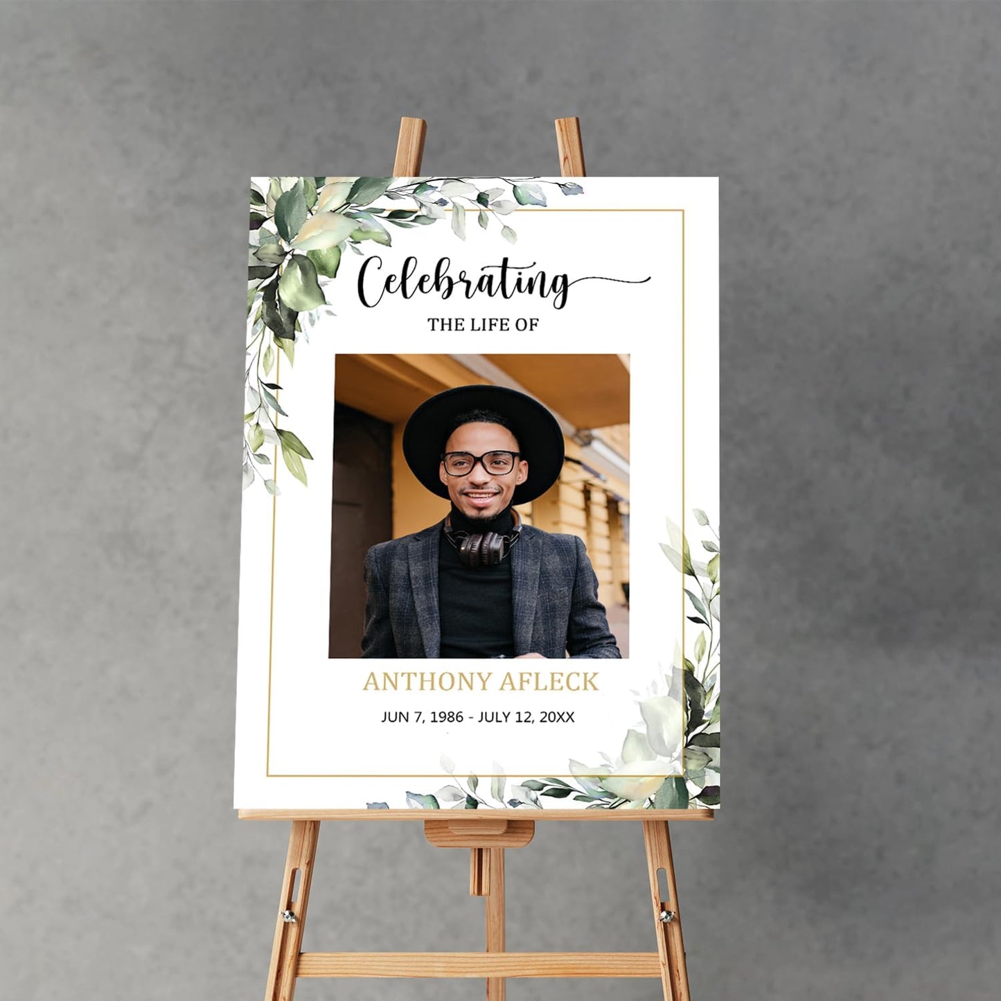 Greenery Funeral Welcome Sign, Memorial Welcome Sign, Celebration of Life Welcome Sign, Celebration Of Life Signs, Funeral Program, Eucalyptus Greenery Funeral Sign