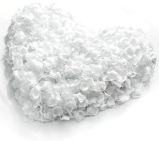 1000Pieces Rose Petals, Artificial Flower Petals Fake Rose Petals for Romantic Night,Wedding,Proposal Anniversary Flower Decorations (White)