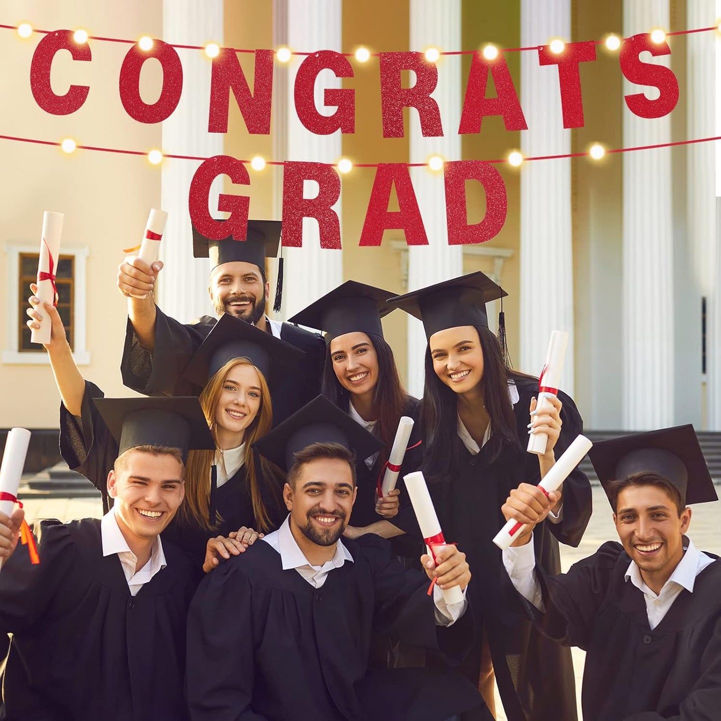 TaoBary 112 Pcs DIY Letter Custom Banner Glitter Customizable Banner Kit Including 107 Letters and Numbers 3 Rope for Valentine Birthday Party(Red)