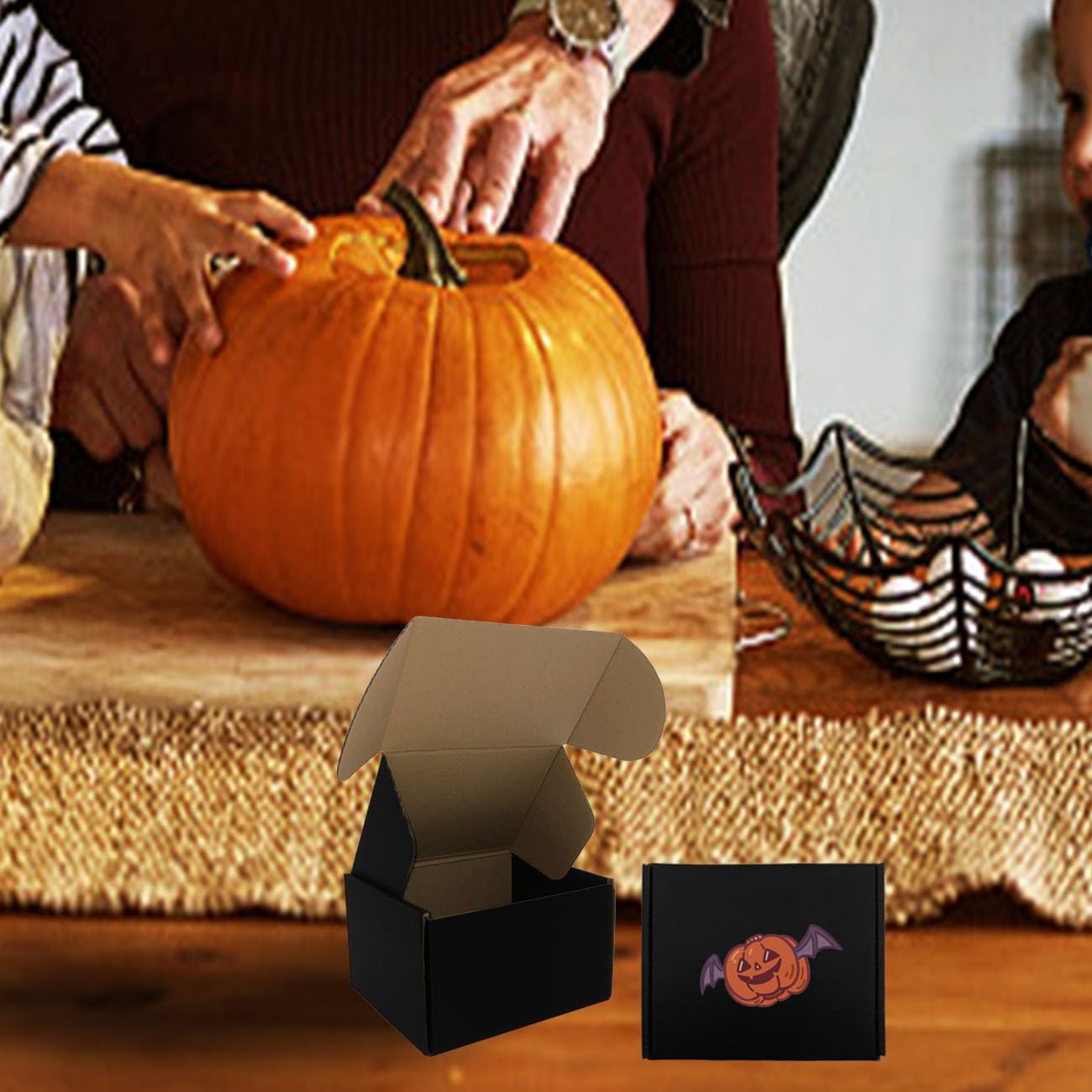 24 Pack 6x5x4 Inches Shipping Boxes，Black 3 Layers Corrugated Cardboard Box, Mailer Boxes for Packaging Small Business Mailing Gifts Digest Giving Products Wrap Boxes with Lids (6''x5''x4'')