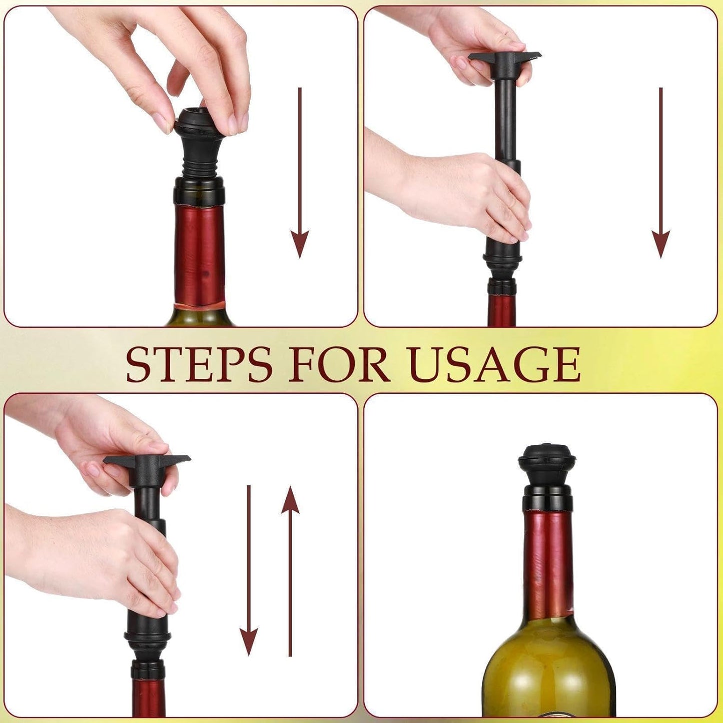 18 Pieces Wine Saver Pump with Vacuum Reusable Preserver Practical Wine Keeper Bottle Sealer Keep Fresh for Kitchen Office Home Adult Party Favor Supplies(Black)