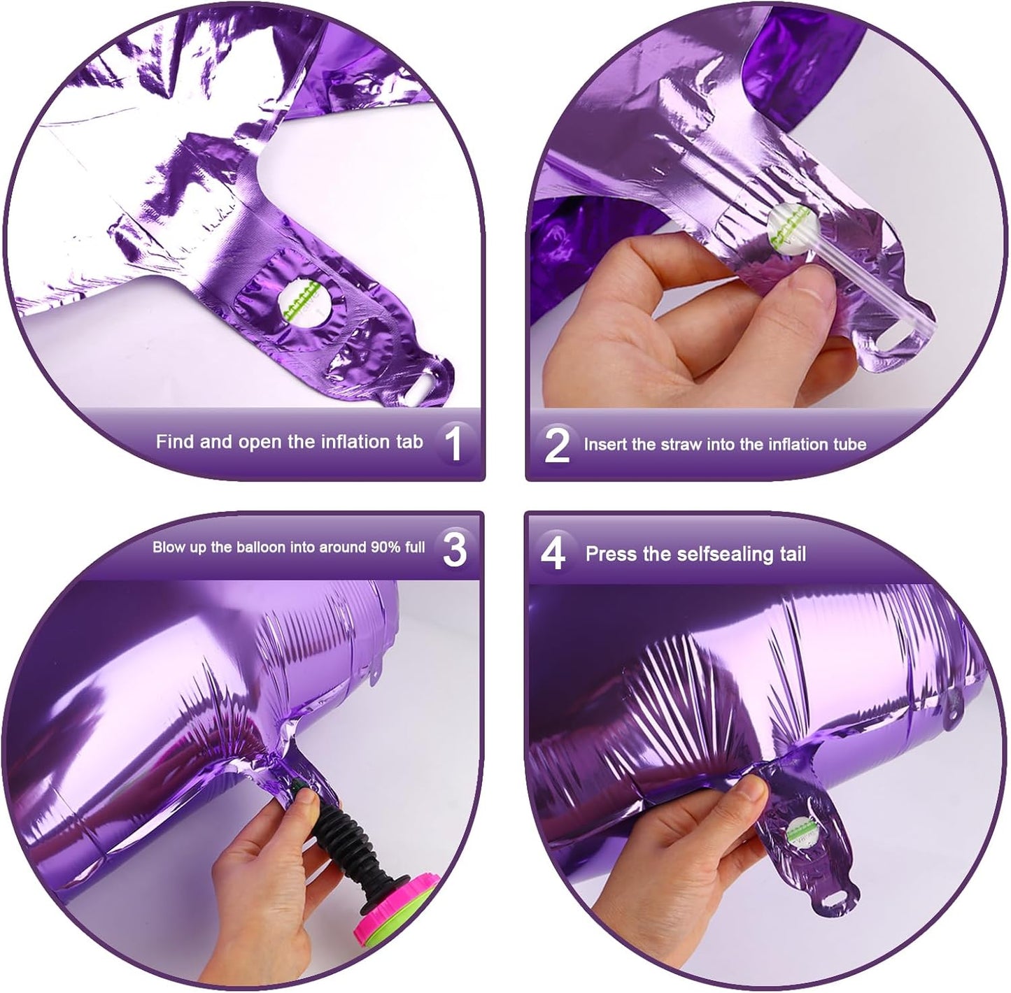 40 Inch Big Purple Number 2 Balloon Birthday Decoration, Number 2 Helium Balloon 12 20 22 23 24 26 28 32 42 Celebration, Boy Girl Baby Anniversary Party Graduations Supplies Decorations