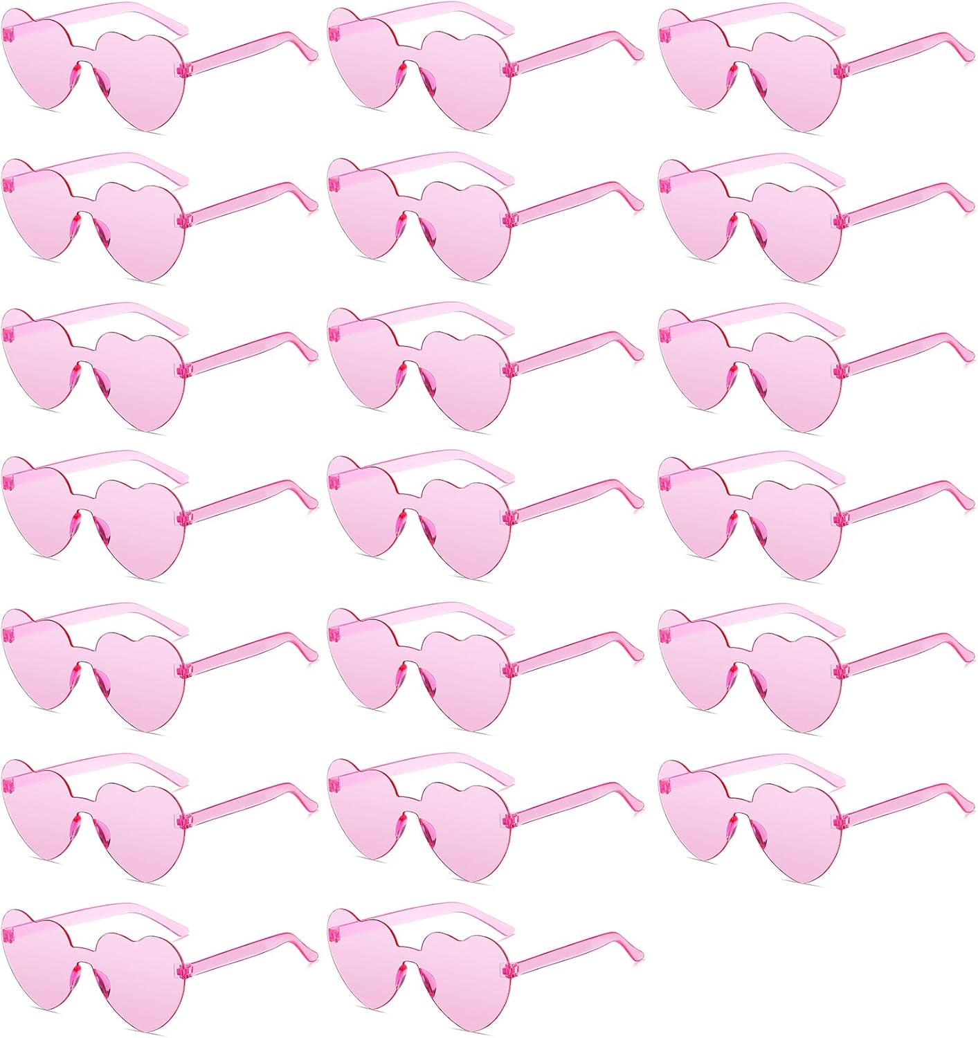 12/20/24 Pairs Heart Sunglasses for Women Men, Trendy Heart Shaped Rimless Transparent Sunglasses, Bachelorette Party