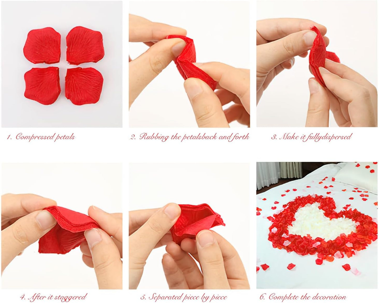 1000Pieces Rose Petals, Artificial Flower Petals Black Bose Petals for Romantic Night,Wedding,Proposal Anniversary Flower Decorations (Black)